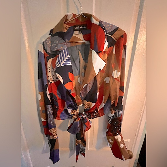 En Saison tie front ballet cardigan top for Women size Large - Picture 1 of 16